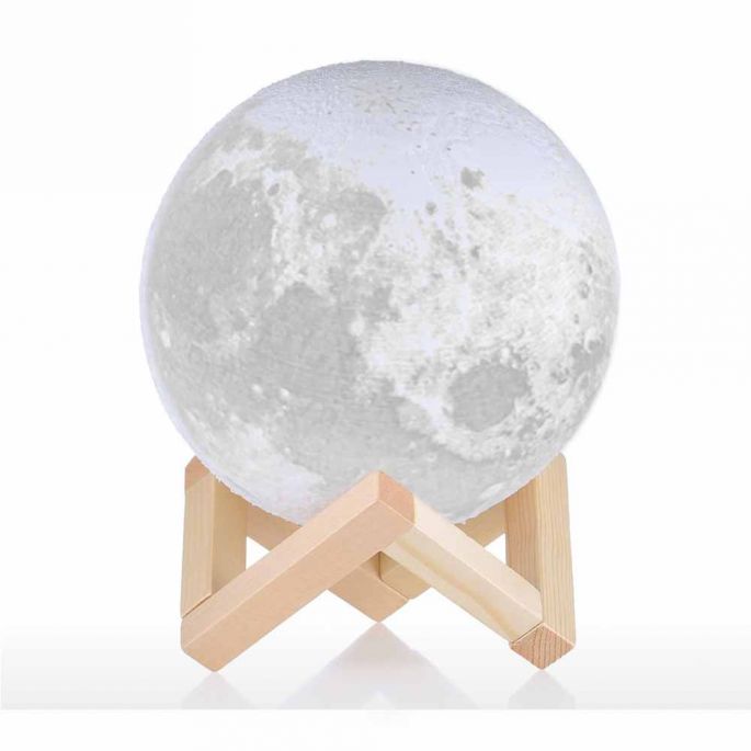 Maanlamp - 3D print - 3 Verschillende Kleurstanden - Nachtlamp - Moon Lamp