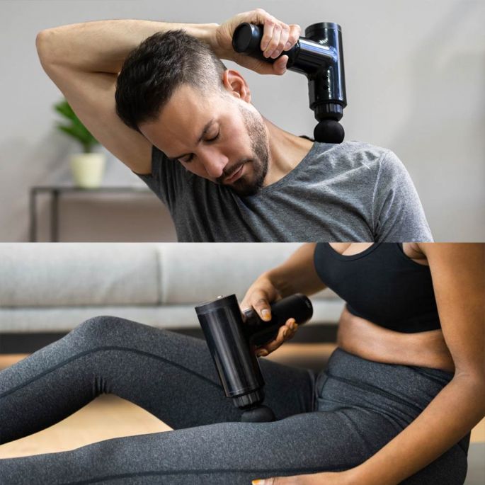 Massage Gun - Draadloos - Incl. 6 Opzetstukken - 2000 mAh - 6 Snelheden - Helpt Bij Spierherstel - Verbeterd Bloedsomloop - Spiermassage Apparaat