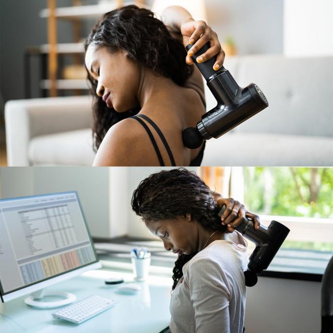 Massage Gun - Draadloos - Incl. 6 Opzetstukken - 2000 mAh - 6 Snelheden - Helpt Bij Spierherstel - Verbeterd Bloedsomloop - Spiermassage Apparaat