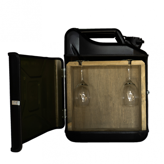 Jerrycan 20L wijnbar groen, rood en zwart - wijn pakket cadeau - excl. drank
