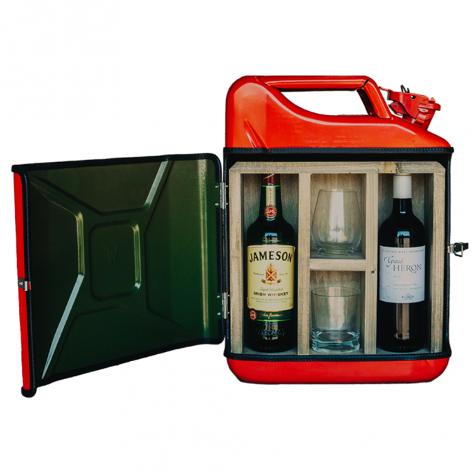 Jerrycan His & Hers bar - groen, rood en zwart - Huwelijkscadeau - excl. drank