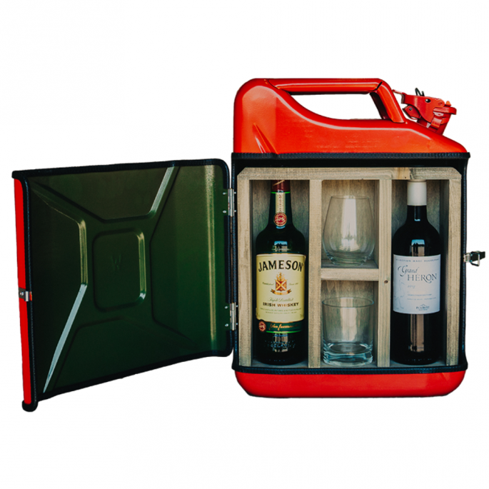 Jerrycan His & Hers Bar - Groen, Rood en Zwart - Origineel Huwelijkscadeau - Exclusief Drank - Stijlvol en Praktisch