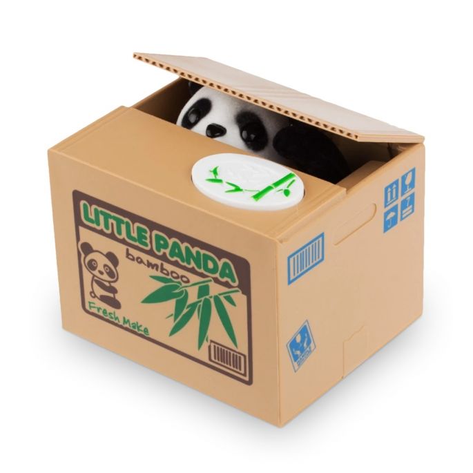 Panda Bank - Stelende Panda - Stimulans om te Sparen - 10 x 11,5 x 12 cm - Panda Spaarpot