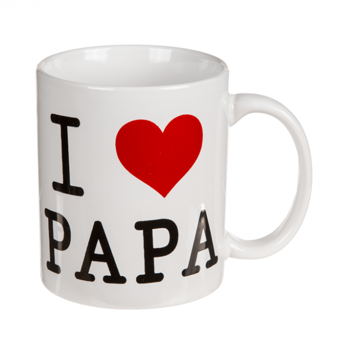 I love papa mok, i love mama mok - Leuk voor vaderdag/moederdag - Wit - Mok met hart - Witte mok met hart