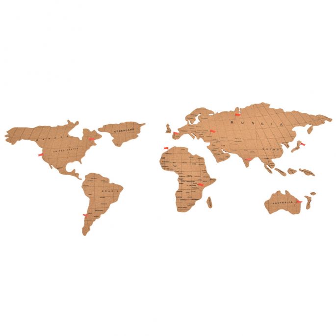Wereldkaart prikbord - puzzel