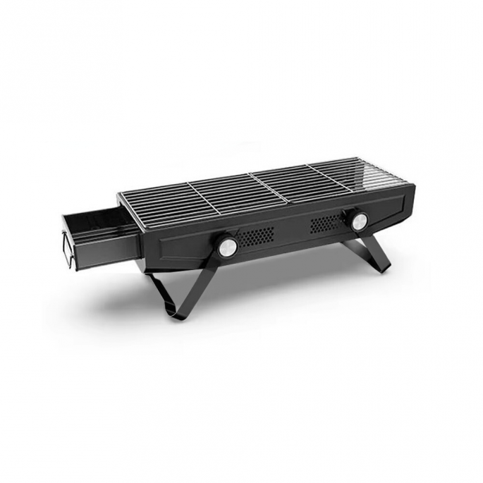 2 in 1 compact BBQ zwart
