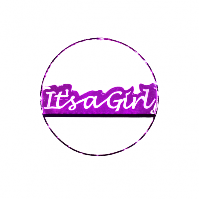 Raam- Deur cirkel it's a girl verlicht