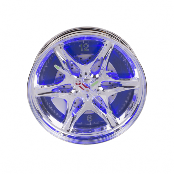 Rim clock with blue LED