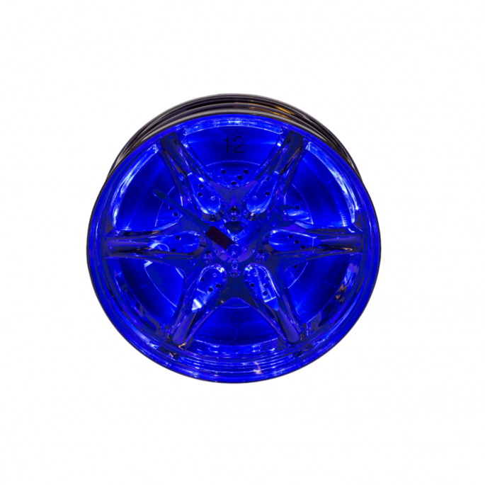 Rim clock with blue LED