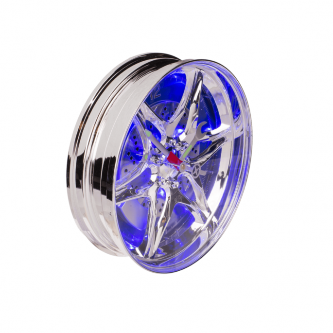 Rim clock with blue LED