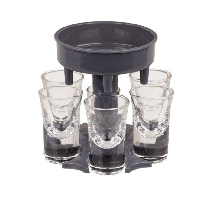 Shot dispenser - De must have op feestjes - Plaats voor 6 shotjes (6 Shotglazen inbegrepen) - Shots dispenser - Shotfontein