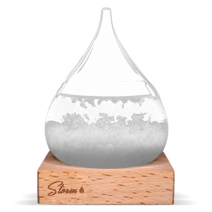 Stormglas Small en Large - Mysterieuze Weervoorspeller - ø 8 x 11 cm & ø 10 x 23 cm Transparant - Weerglas - Authentieke Meteorologische Decoratie