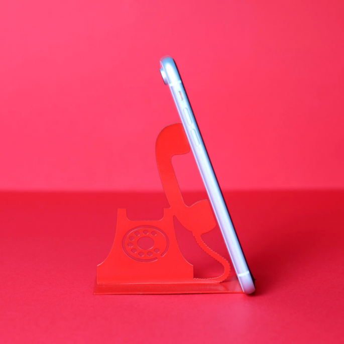Telefoon Houder - Retro Telefoon Design Rood 