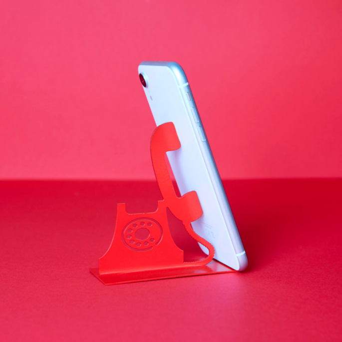 Telefoon Houder - Retro Telefoon Design Rood 