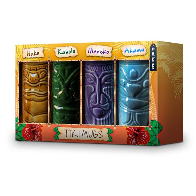 Tiki Mugs - Set van 4 - Cocktailglazen - Vaatwasserbestendig - 330ML - Keramische Mokken - Cocktailbekers