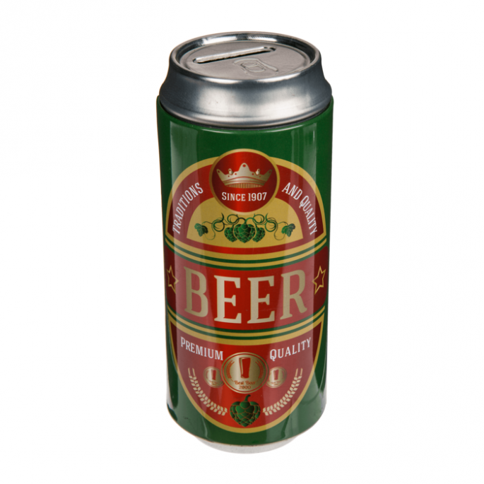 Tinnen Spaarpot - Bierblik spaarpot - Spaarpot voor op de bar - Bier accessoires 