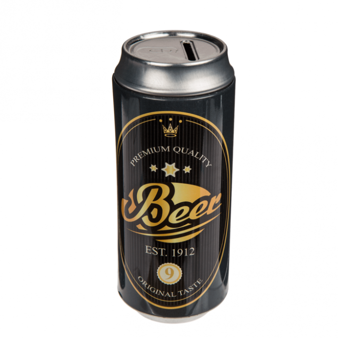 Tinnen Spaarpot - Bierblik spaarpot - Spaarpot voor op de bar - Bier accessoires 