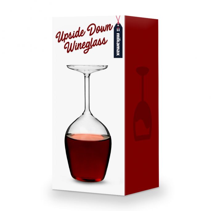 Upsidedown Wijnglas - Grappig wijnglas - Wijn Cadeau - 350 ml - Omgekeerd Wijnglas