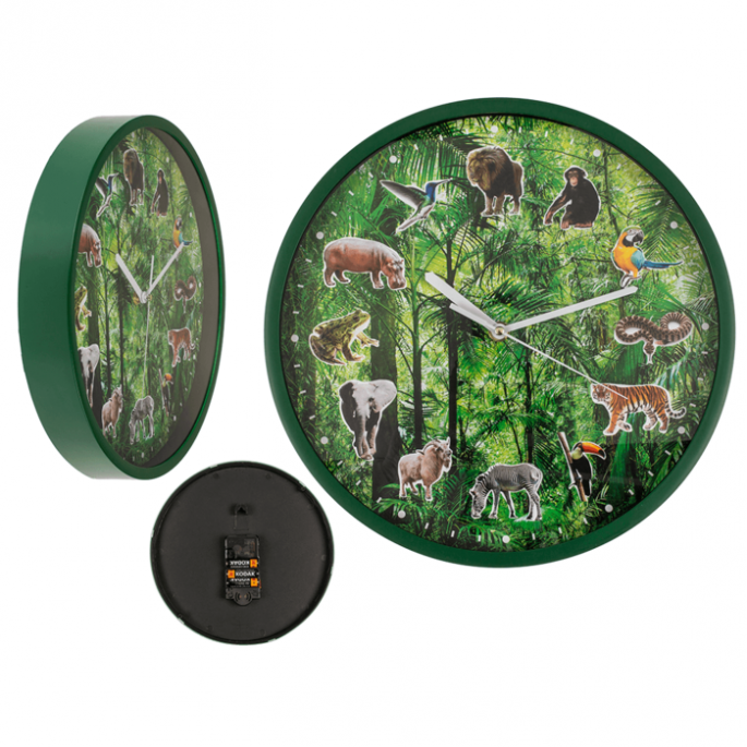 Wandklok dieren - Leuk voor de kinderkamer - 30x30 cm - Kinderklok