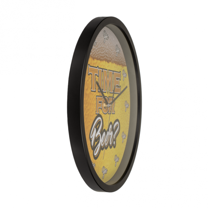 Wandklok 'Time for Beer' - Diameter 29 cm - Grappige Wanddecoratie - Originele Klok voor Bierliefhebbers