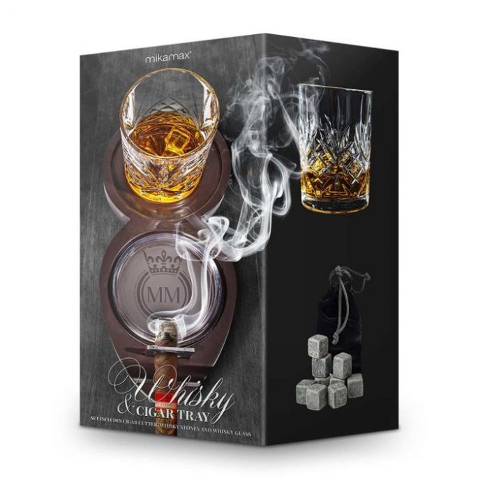 Whiskey & Sigaarhouder - Stijlvolle houder - Whiskey & Cigar Tray - Houder voor whiskey & sigaar - Whiskey accessoire