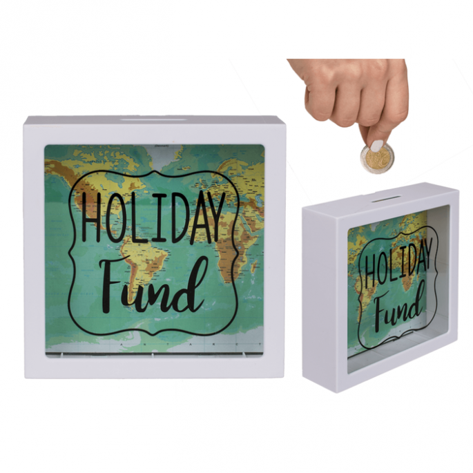 White Plastic Savings Box, Holiday Fund