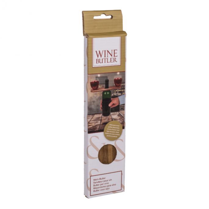 Wijnbutler - Houten Glazen houder - 25 x 6 x 1 cm - Wine Butler