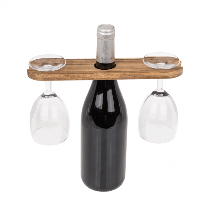 Wijnbutler - Houten Glazen houder - 25 x 6 x 1 cm - Wine Butler