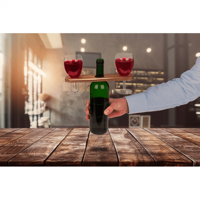Wijnbutler - Houten Glazen houder - 25 x 6 x 1 cm - Wine Butler