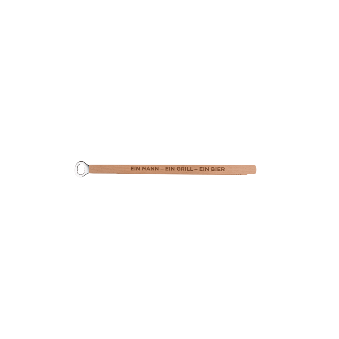 Houten BBQ tang met bieropener - BBQ gadget - Wooden bbq tongs with bottle opener