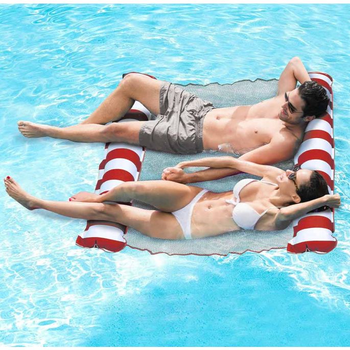 Waterhangmat XXL - Geschikt voor 2 Personen - Opblaasbaar - Groot Luchtbed 138 x 130cm - Waterhammock 