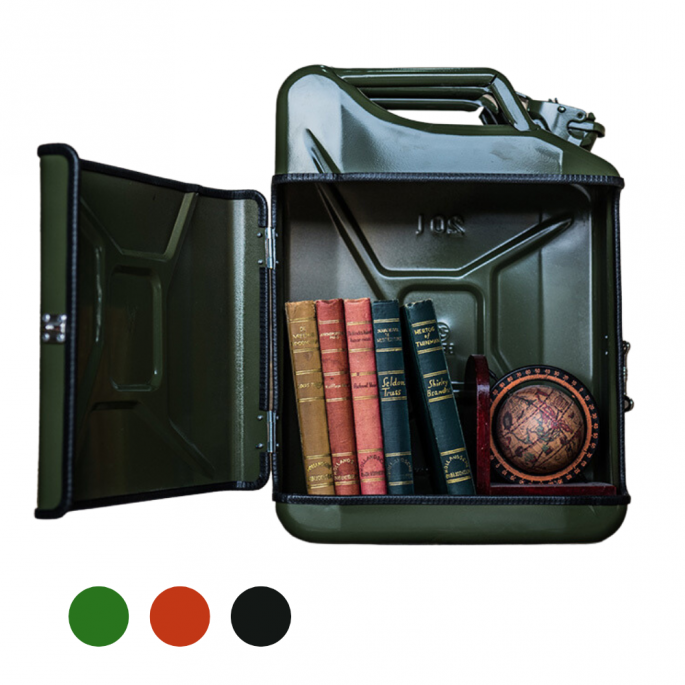 Jerrycan pakket XL - groen, rood en zwart - formaat 20L - perfect voor in de mancave 