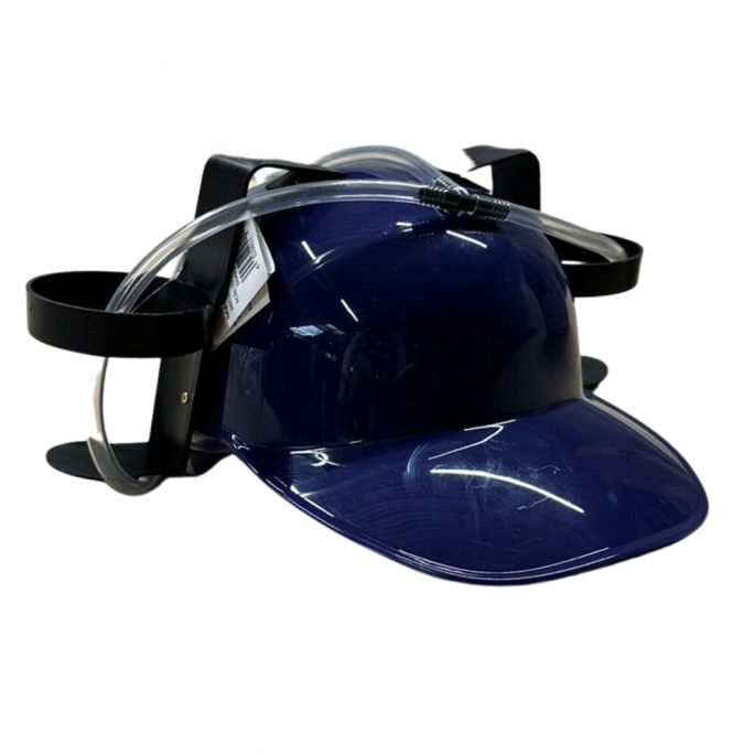 Bier Helm Rood en Geel - Ruimte voor 2 Blikjes - Ideale Carnaval Must-have - Grappig en praktisch accessoire - One Size Fits All - Feestelijke bierhelm voor handsfree drinken