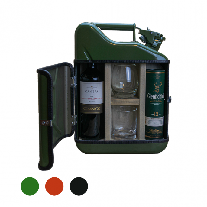 His & hers giftset - groen - formaat 10L - perfect voor in de mancave - verwen cadeau - wijn en whiskey