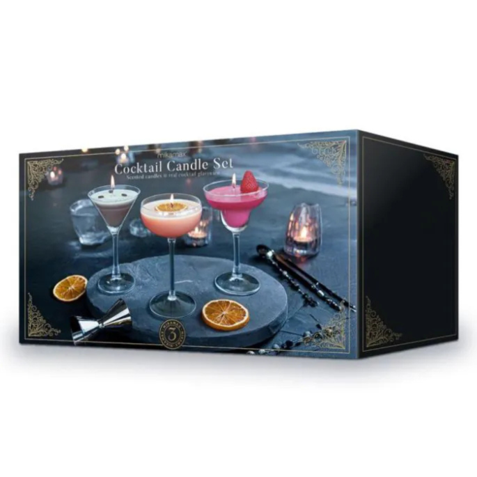 Cocktailkaarsen Set – 3 Geuren – Sojawas – Luxe Cadeau of Decoratie