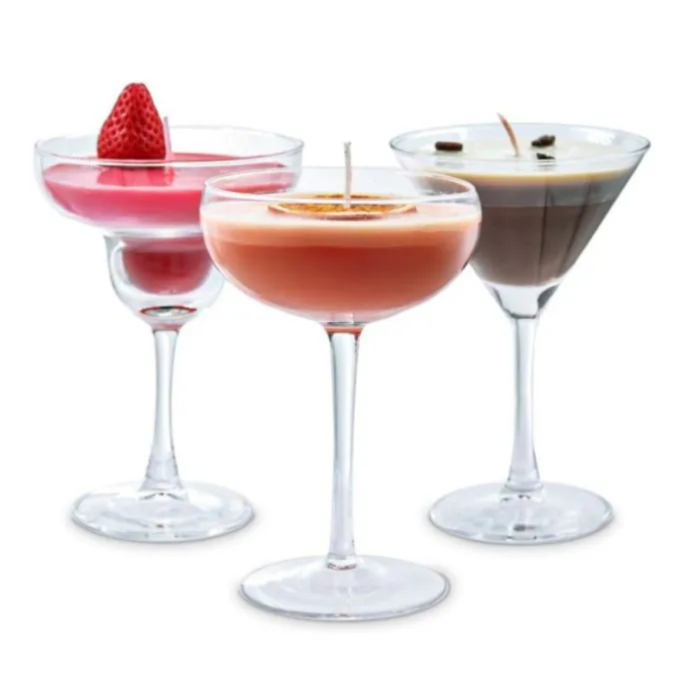 Cocktailkaarsen Set – 3 Geuren – Sojawas – Luxe Cadeau of Decoratie