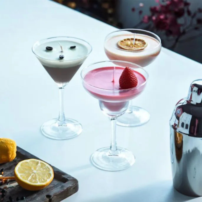 Cocktailkaarsen Set – 3 Geuren – Sojawas – Luxe Cadeau of Decoratie