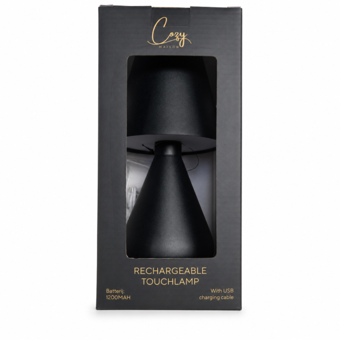 Cozy Maison Oplaadbare Tafellamp - Zwart
