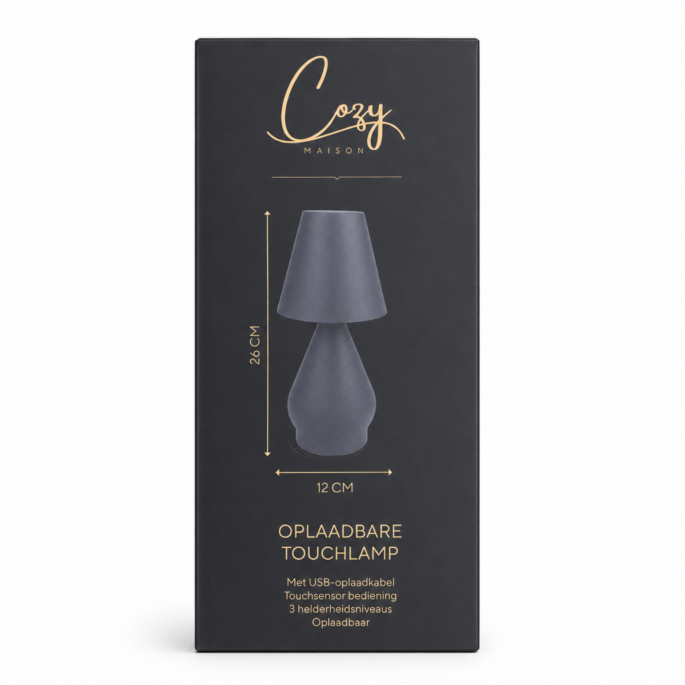 Cozy Maison Oplaadbare Tafellamp - Zwart