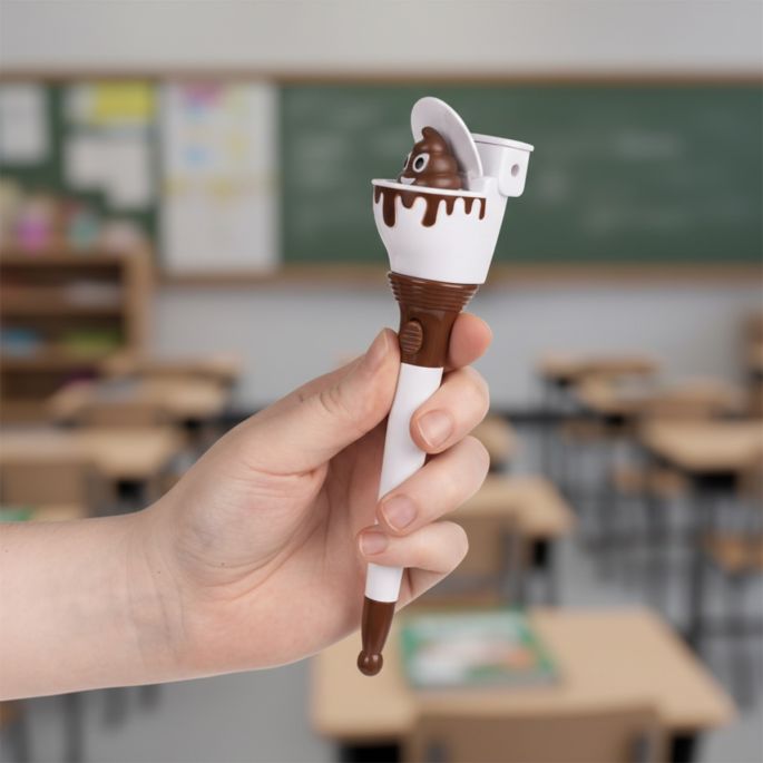 Grappige pen met toilet en drol