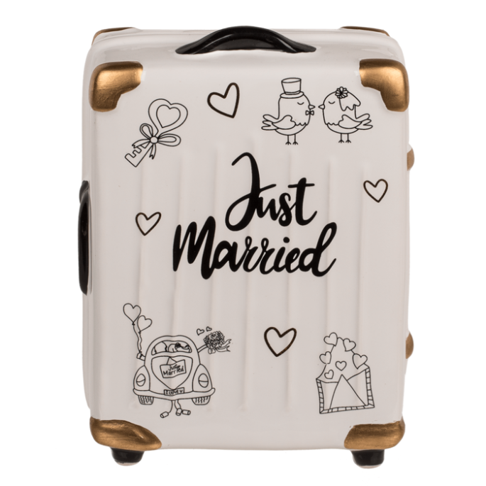Spaarpot Koffer 'Just Married'