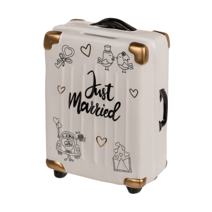 Spaarpot Koffer 'Just Married'