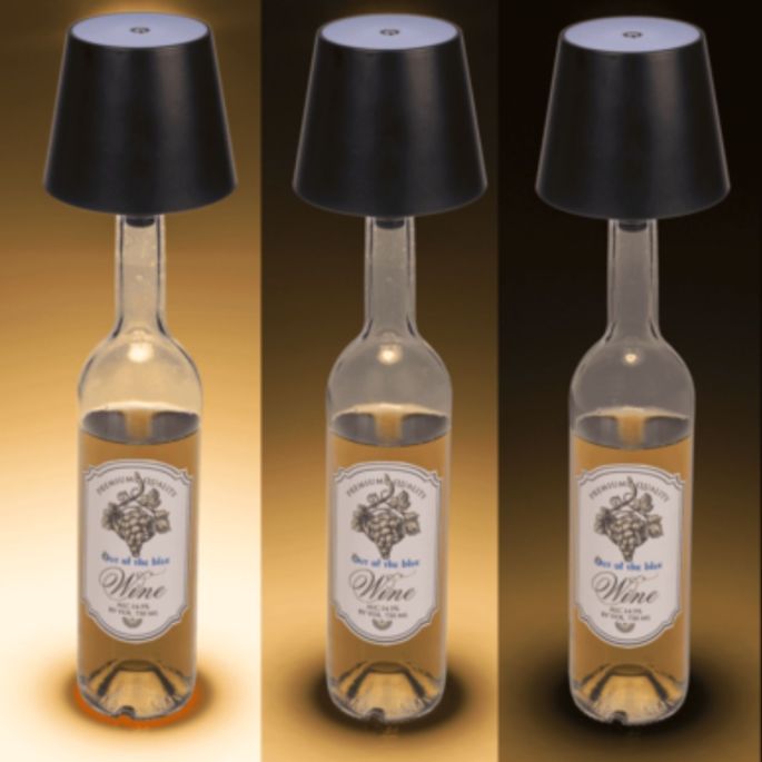 LED bottle lamp, black, 3 modes