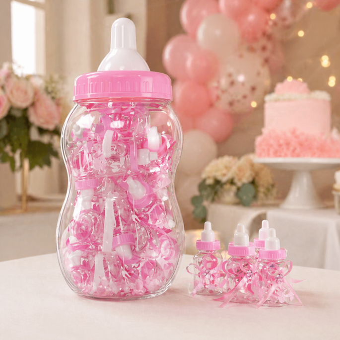 Mega baby fles roze - Babyshower