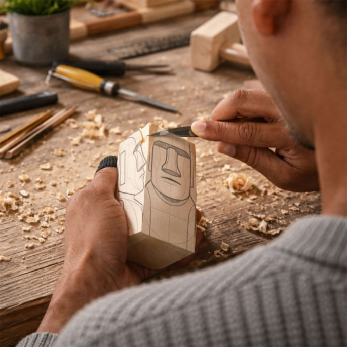 Moai Wood Carving Kit