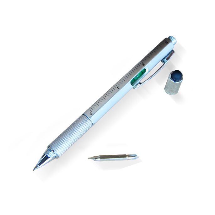 6-in-1 Multitool Pen 'zilver'