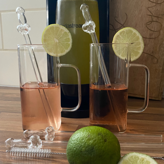 Glazen Piemel Rietjes (Set van 4)