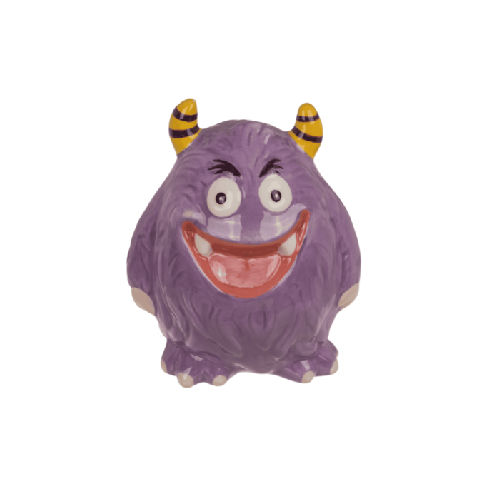 Paarse Monster Kinder Spaarpot van Keramiek