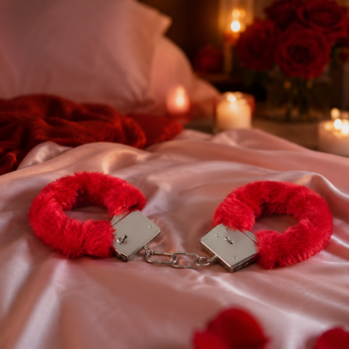 Plush Handboeien Rood