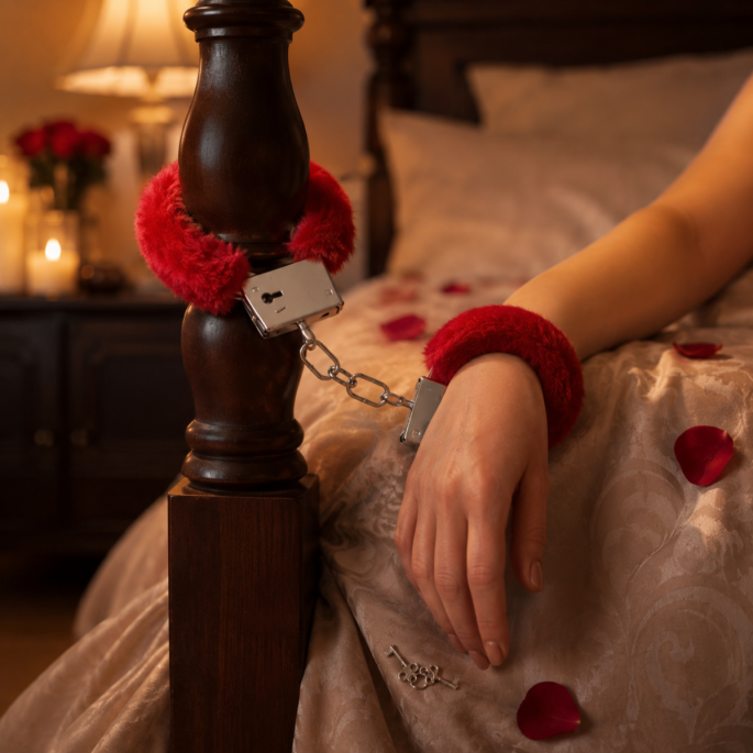 Plush Handboeien Rood